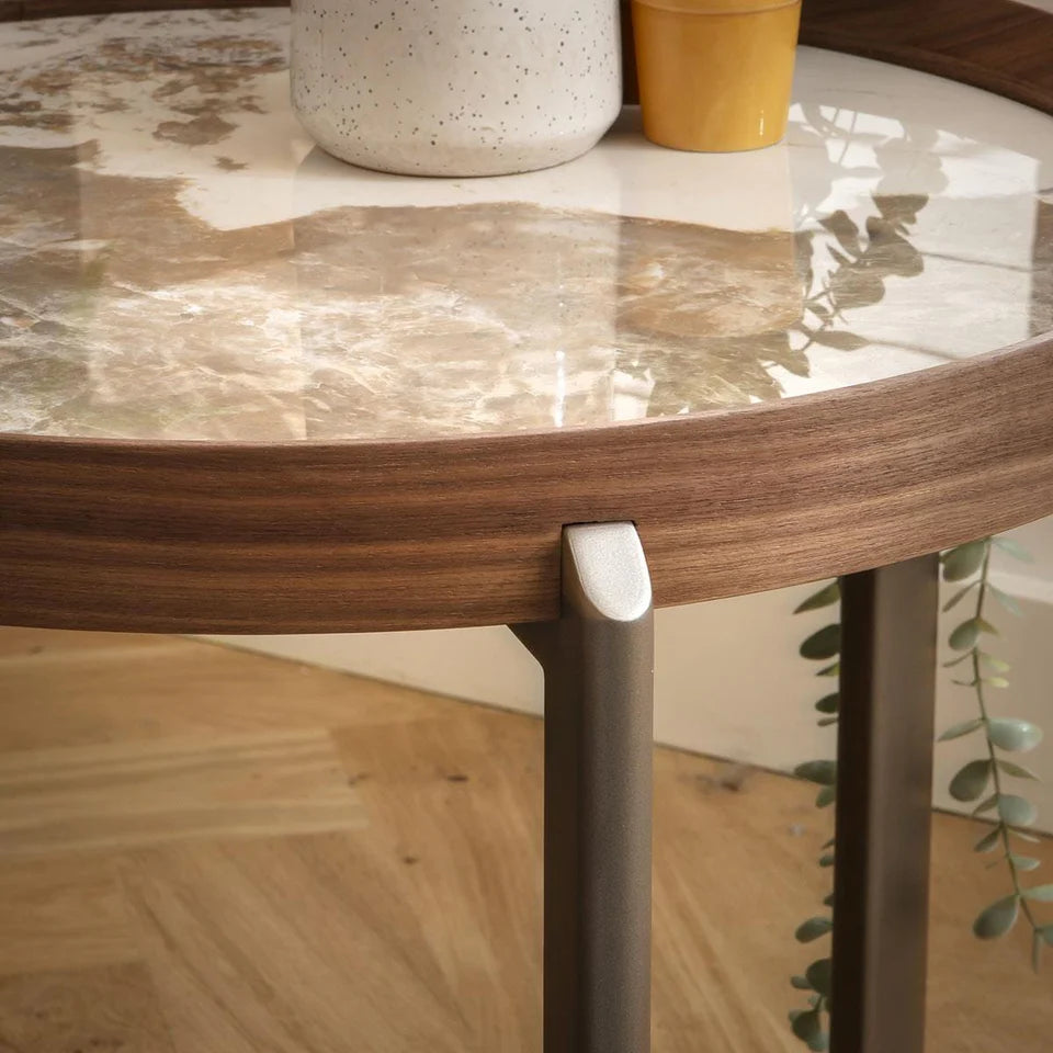 Table d'appoint ronde en céramique