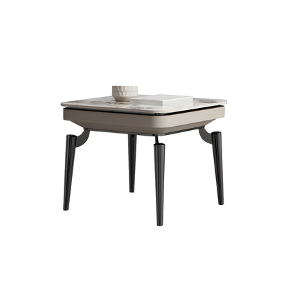 Table d'appoint en métal et pierre style moderniste