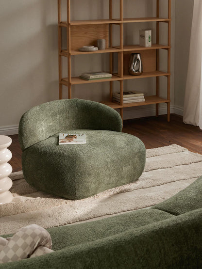 Fauteuil lounge en peluche-bouclette Alba