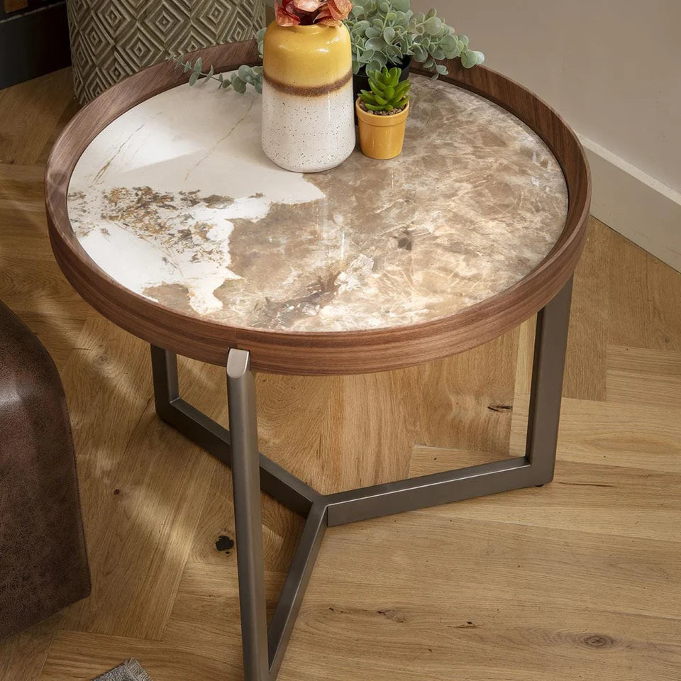 Table d'appoint ronde en céramique