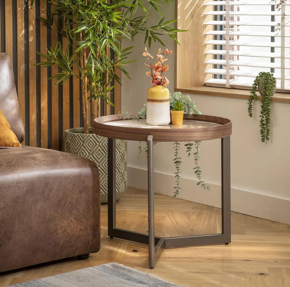 Table d'appoint ronde en céramique