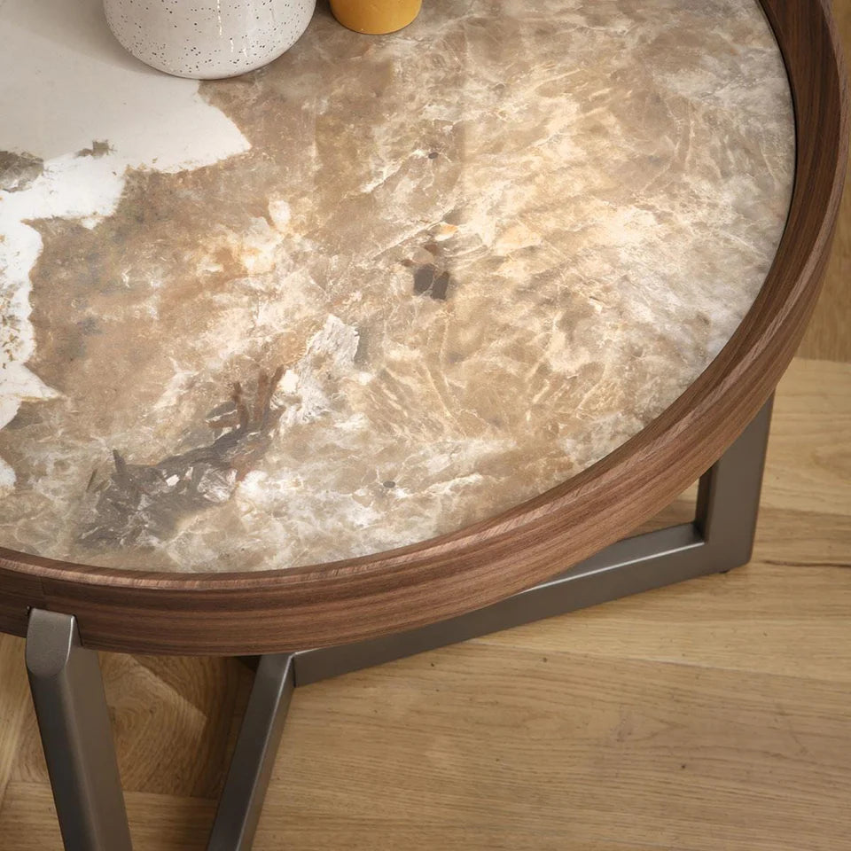 Table d'appoint ronde en céramique