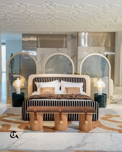 Lit Design Contemporain à Rayures