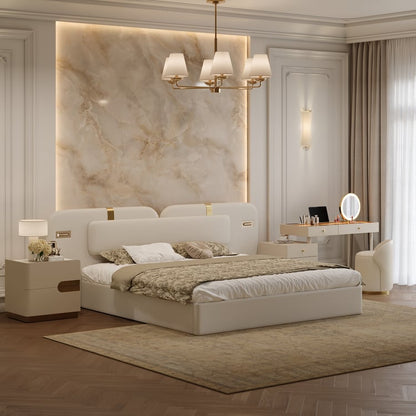 LIT DOUBLE EN TISSU AVEC LAMPE
COULEUR : BEIGE.
TÊTE DE LIT : TISSU AVEC LAMPE.
DIMENSIONS : 160X200 / 180X200 CM.