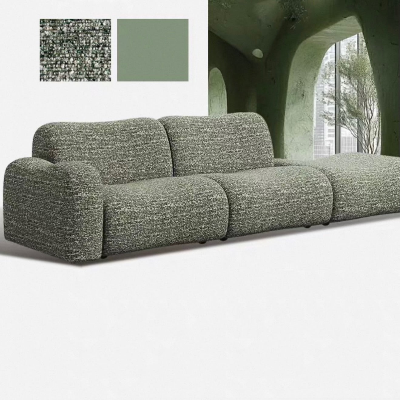 Canapé Modulaire Céleste
Design contemporain et confort absolu : structure en bois massif avec assise ultra-moelleuse en mousse HR et plumes.