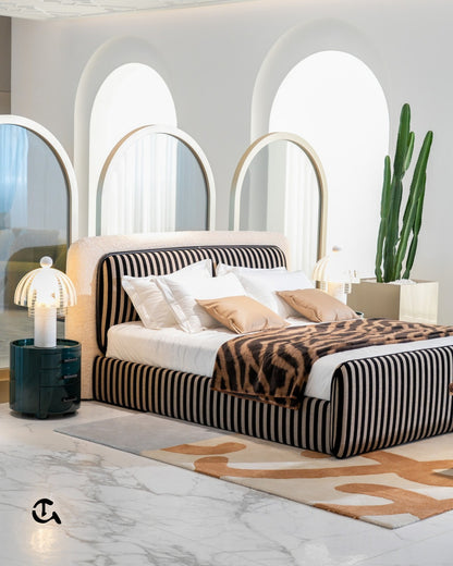 Lit Design Contemporain à Rayures