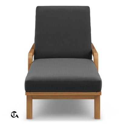 Chaise Longue de Jardin en Bois de Teck (avec Coussin)