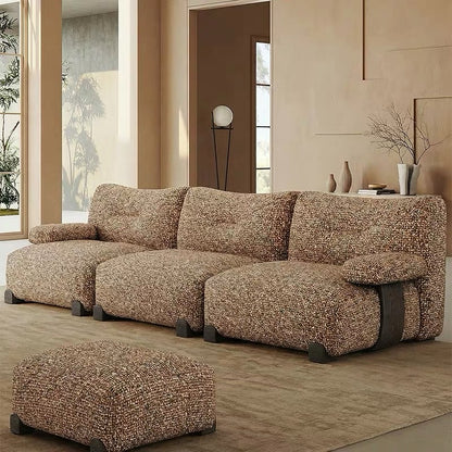 Canapé Modulaire Céleste
Design contemporain et confort absolu : structure en bois massif avec assise ultra-moelleuse en mousse HR et plumes.