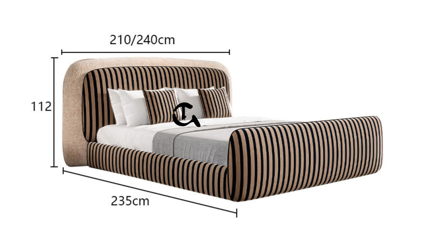 Lit Design Contemporain à Rayures