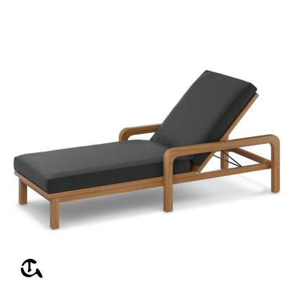 Chaise Longue de Jardin en Bois de Teck (avec Coussin)