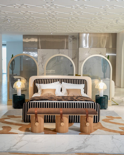 Lit Design Contemporain à Rayures