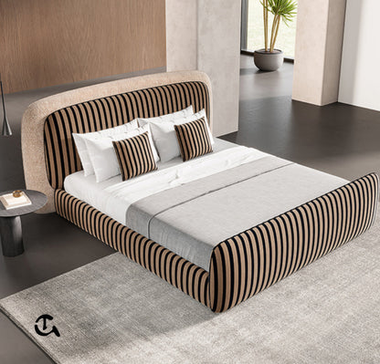 Lit Design Contemporain à Rayures