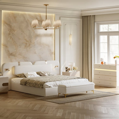 LIT DOUBLE EN TISSU AVEC LAMPE
COULEUR : BEIGE.
TÊTE DE LIT : TISSU AVEC LAMPE.
DIMENSIONS : 160X200 / 180X200 CM.