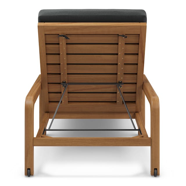 Chaise Longue de Jardin en Bois de Teck (avec Coussin)