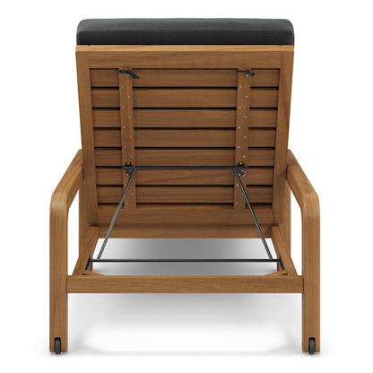 Chaise Longue de Jardin en Bois de Teck (avec Coussin)