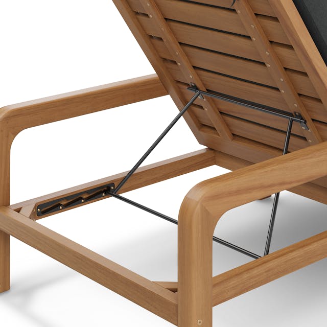 Chaise Longue de Jardin en Bois de Teck (avec Coussin)