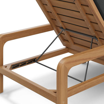 Chaise Longue de Jardin en Bois de Teck (avec Coussin)